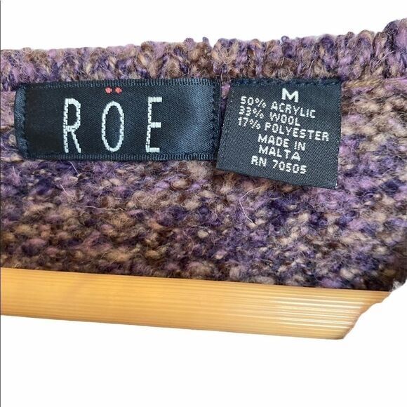 Purple Roe Wool Blend Sweater Medium - Picture 3 of 3